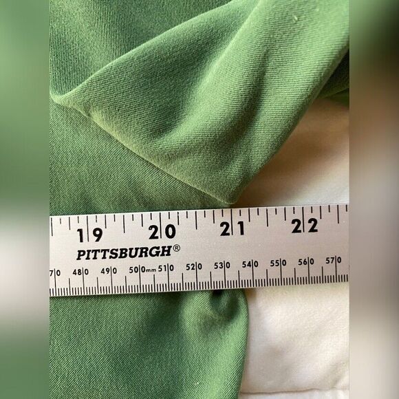 Briggs Blouse Women’s Medium Petite Green Faux Suede Button Up Casual Corpcore - Picture 6 of 7